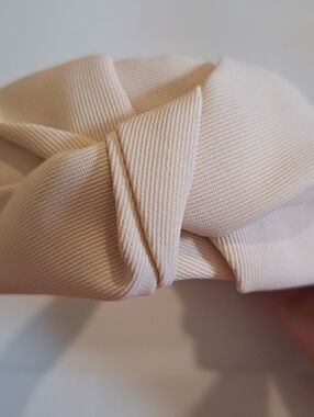 Hand Made Light Beige Wide Knot Headband
